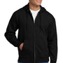 Hanes Mens Ultimate Cotton PrintPro XP Pill Resistant Full Zip Hooded Sweatshirt Hoodie w/ Pockets - Black