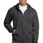 Hanes Mens Ultimate Cotton PrintPro XP Pill Resistant Full Zip Hooded Sweatshirt Hoodie w/ Pockets - Heather Charcoal Grey