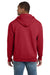 Hanes F283/F280 Mens Ultimate Cotton PrintPro XP Pill Resistant Full Zip Hooded Sweatshirt Hoodie w/ Pockets Deep Red Model Back