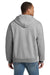 Hanes F283/F280 Mens Ultimate Cotton PrintPro XP Pill Resistant Full Zip Hooded Sweatshirt Hoodie w/ Pockets Light Steel Grey Model Back