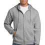 Hanes Mens Ultimate Cotton PrintPro XP Pill Resistant Full Zip Hooded Sweatshirt Hoodie w/ Pockets - Light Steel Grey