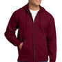 Hanes Mens Ultimate Cotton PrintPro XP Pill Resistant Full Zip Hooded Sweatshirt Hoodie w/ Pockets - Maroon