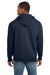 Hanes F283/F280 Mens Ultimate Cotton PrintPro XP Pill Resistant Full Zip Hooded Sweatshirt Hoodie w/ Pockets Navy Blue Model Back