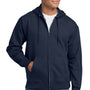 Hanes Mens Ultimate Cotton PrintPro XP Pill Resistant Full Zip Hooded Sweatshirt Hoodie w/ Pockets - Navy Blue