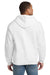 Hanes F283/F280 Mens Ultimate Cotton PrintPro XP Pill Resistant Full Zip Hooded Sweatshirt Hoodie w/ Pockets White Model Back