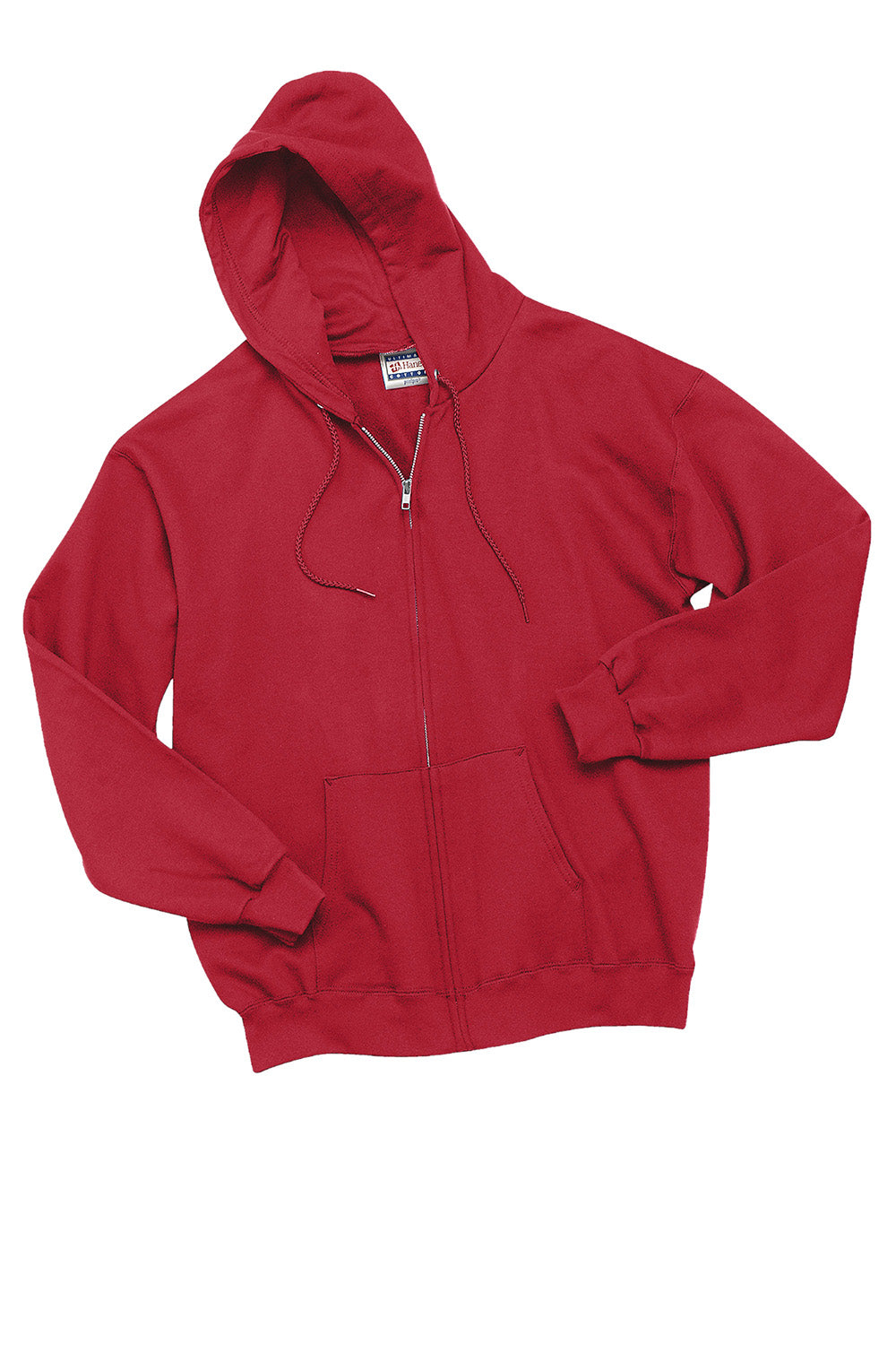 Hanes F283/F280 Mens Ultimate Cotton PrintPro XP Pill Resistant Full Zip Hooded Sweatshirt Hoodie w/ Pockets Deep Red Flat Front