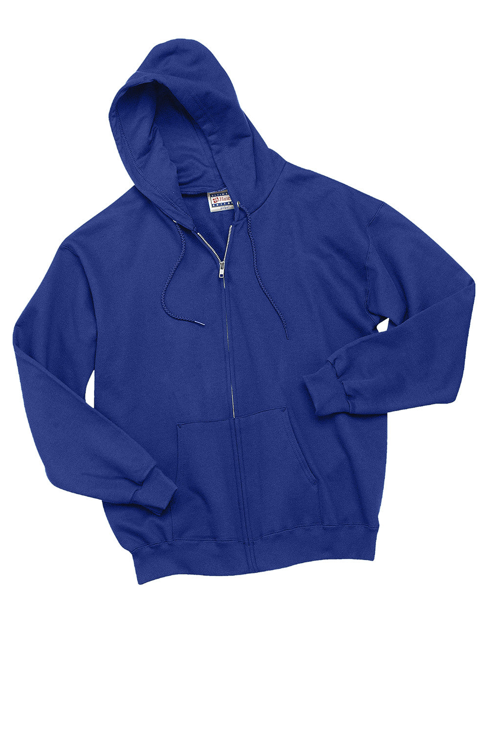 Hanes F283/F280 Mens Ultimate Cotton PrintPro XP Pill Resistant Full Zip Hooded Sweatshirt Hoodie w/ Pockets Deep Royal Blue Flat Front