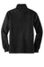 Port Authority F295 Mens Slub Fleece 1/4 Zip Sweatshirt Black Flat Back