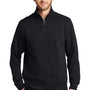 Port Authority Mens Slub Fleece 1/4 Zip Sweatshirt - Black