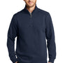 Port Authority Mens Slub Fleece 1/4 Zip Sweatshirt - Navy Blue