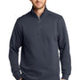 Port Authority Mens Slub Fleece 1/4 Zip Sweatshirt - Slate Grey