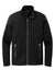 Port Authority F422 Mens Network Fleece Full Zip Jacket Deep Black Flat Front