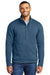 Port Authority F426 Mens Arc Sweater Fleece 1/4 Zip Jacket Heather Insignia Blue Model Front