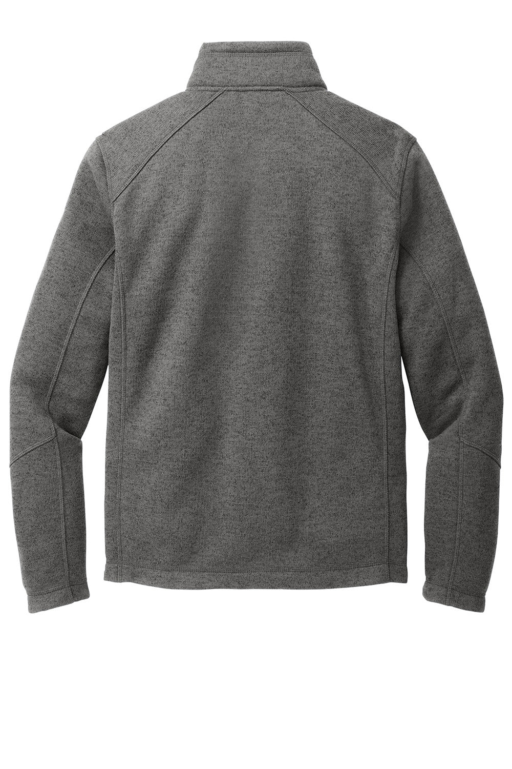 Port Authority F428 Mens Arc Sweater Fleece Full Zip Jacket Heather Smoke Grey Flat Back