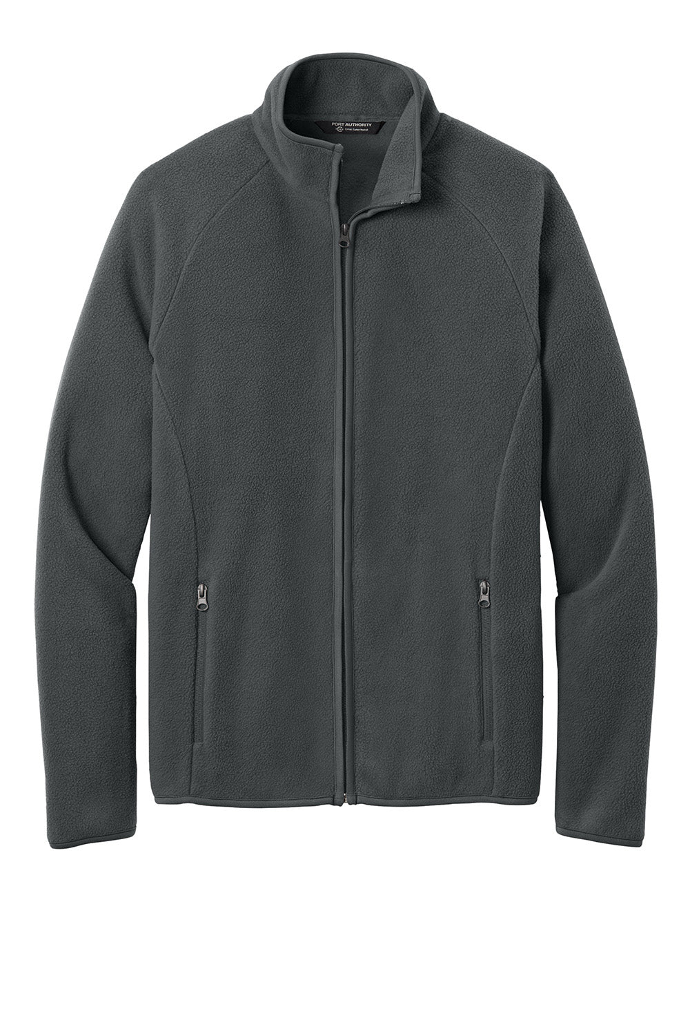 Port Authority F700 Mens C-FREE Raglan Fleece Full Zip Jacket Steel Grey Flat Front