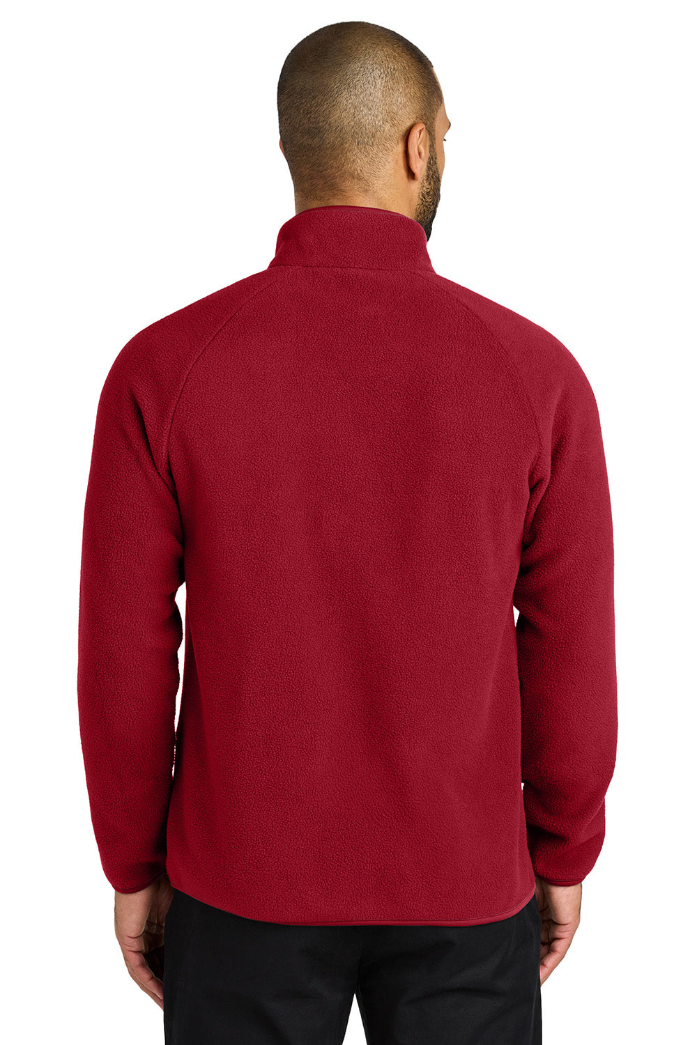 Port Authority F700 Mens C-FREE Raglan Fleece Full Zip Jacket Rich Red Model Back