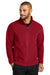 Port Authority F700 Mens C-FREE Raglan Fleece Full Zip Jacket Rich Red Model Front