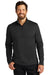 Port Authority F804 Mens Smooth Fleece 1/4 Zip Jacket Deep Black Model Front