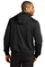 Port Authority F814 Mens Smooth Fleece Full Zip Hooded Jacket Deep Black Model Back