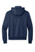 Port Authority F814 Mens Smooth Fleece Full Zip Hooded Jacket River Navy Blue Flat Back