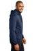 Port Authority F814 Mens Smooth Fleece Full Zip Hooded Jacket River Navy Blue Model Side