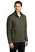 Port Authority F905 Mens Collective Striated Fleece Full Zip Jacket Heather Deep Olive Green Model 3q