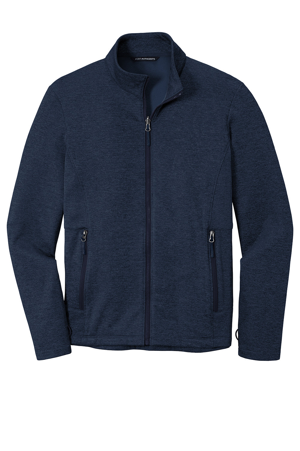 Port Authority F905 Mens Collective Striated Fleece Full Zip Jacket Heather River Navy Blue Flat Front