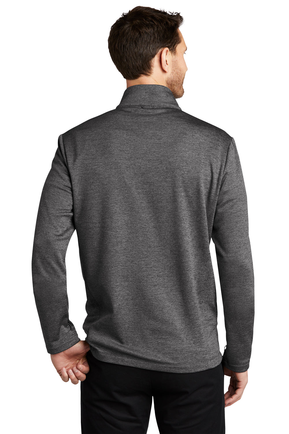 Port Authority F905 Mens Collective Striated Fleece Full Zip Jacket Heather Sterling Grey Model Back