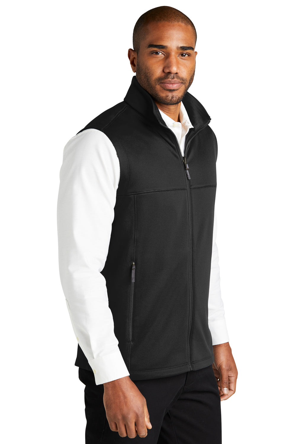 Port Authority F906 Mens Collective Smooth Fleece Full Zip Vest Deep Black Model 3q