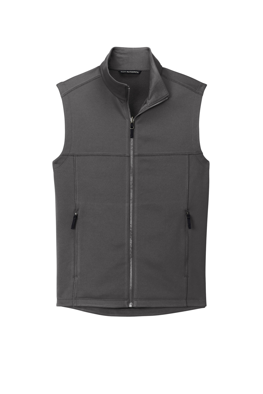 Port Authority F906 Mens Collective Smooth Fleece Full Zip Vest Graphite Grey Flat Front