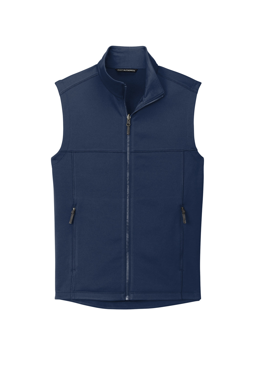 Port Authority F906 Mens Collective Smooth Fleece Full Zip Vest River Navy Blue Flat Front