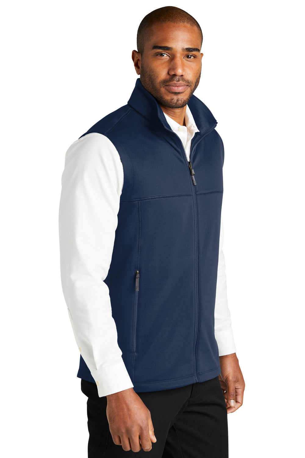 Port Authority F906 Mens Collective Smooth Fleece Full Zip Vest River Navy Blue Model 3q