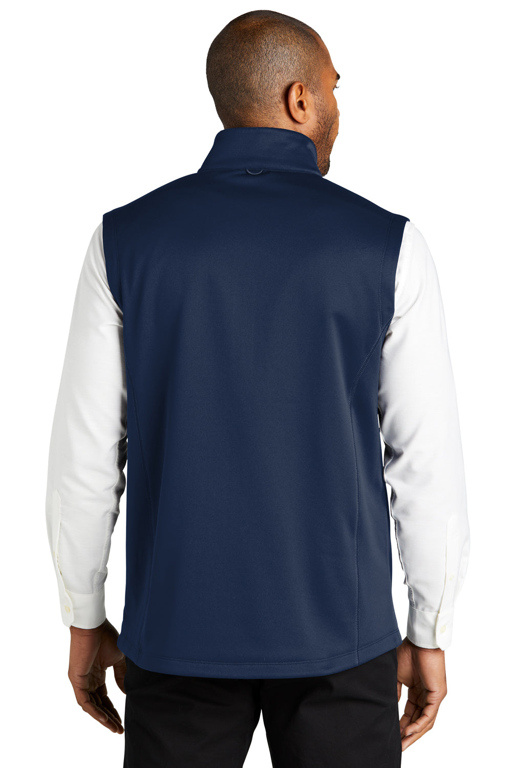 Port Authority F906 Mens Collective Smooth Fleece Full Zip Vest River Navy Blue Model Back