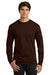 Gildan G2400/G240/2400 Mens Ultra Long Sleeve Crewneck T-Shirt Dark Chocolate Brown Model Front