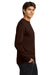 Gildan G2400/G240/2400 Mens Ultra Long Sleeve Crewneck T-Shirt Dark Chocolate Brown Model Side