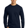 Gildan Mens Ultra Long Sleeve Crewneck T-Shirt - Navy Blue