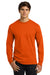 Gildan G2400/G240/2400 Mens Ultra Long Sleeve Crewneck T-Shirt Orange Model Front