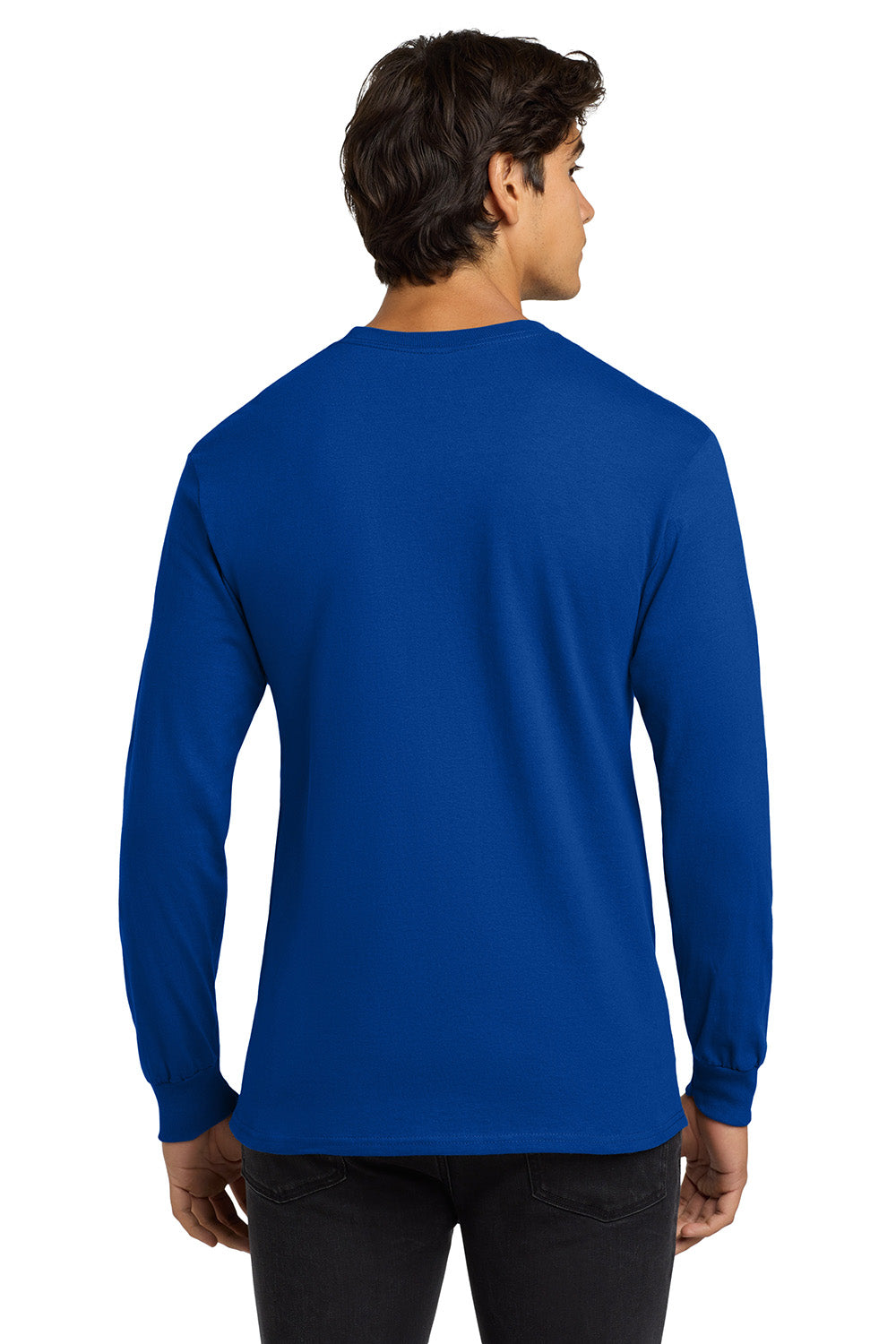 Gildan G2400/G240/2400 Mens Ultra Long Sleeve Crewneck T-Shirt Royal Blue Model Back