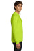 Gildan G2400/G240/2400 Mens Ultra Long Sleeve Crewneck T-Shirt Safety Green Model Side