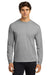 Gildan G2400/G240/2400 Mens Ultra Long Sleeve Crewneck T-Shirt Sport Grey Model Front