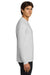 Gildan G2400/G240/2400 Mens Ultra Long Sleeve Crewneck T-Shirt White Model Side