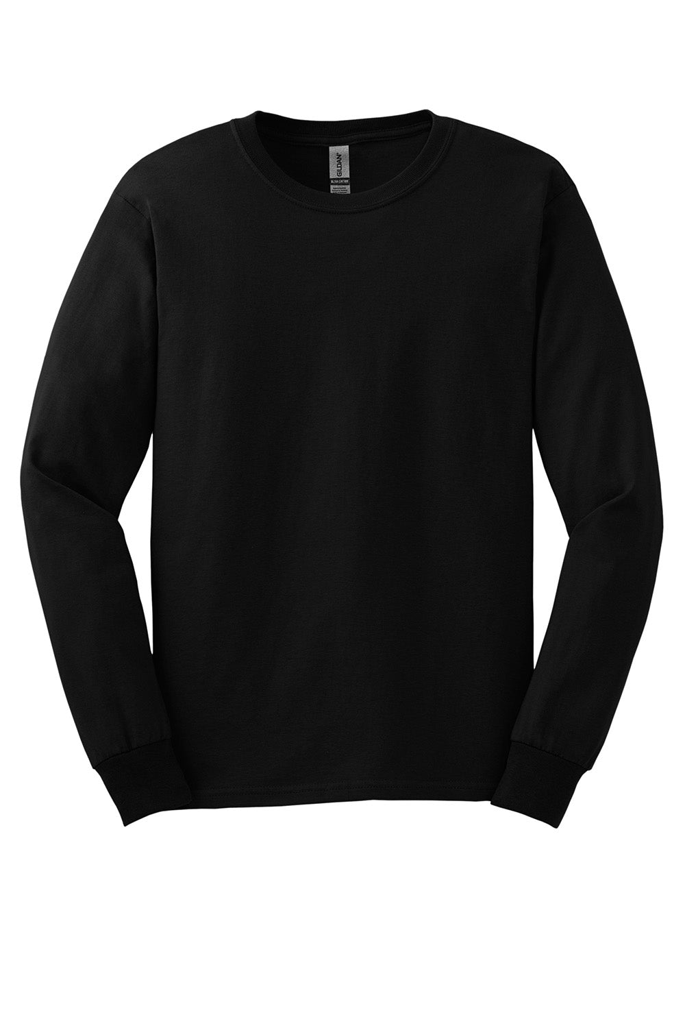 Gildan G2400/G240/2400 Mens Ultra Long Sleeve Crewneck T-Shirt Black Flat Front