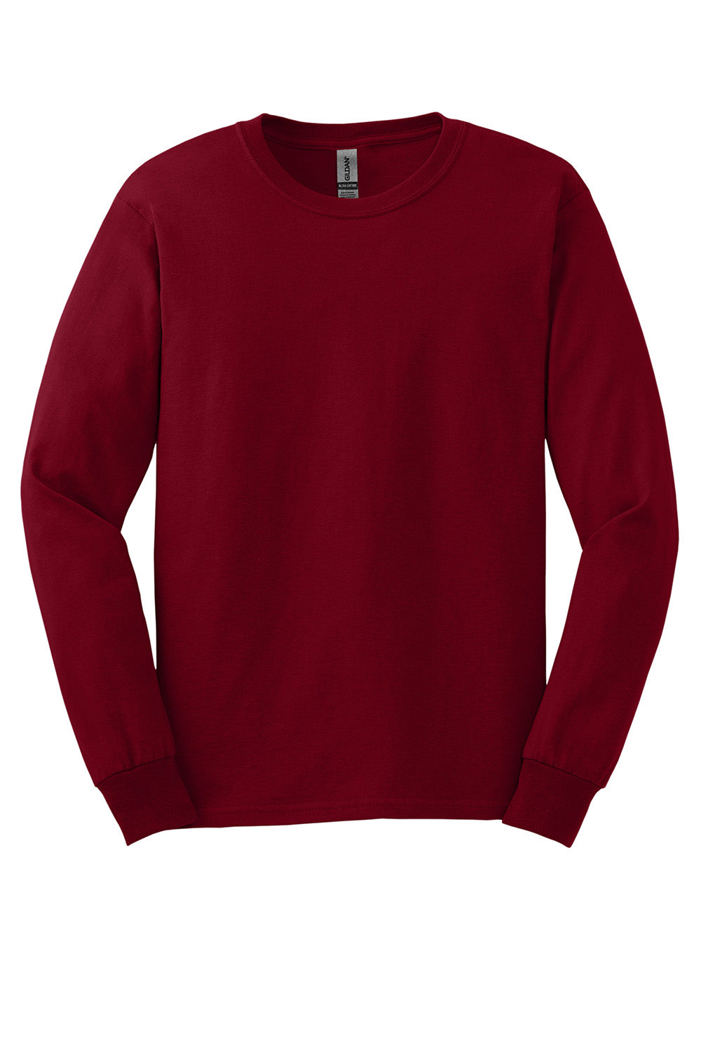 Gildan G2400/G240/2400 Mens Ultra Long Sleeve Crewneck T-Shirt Cardinal Red Flat Front