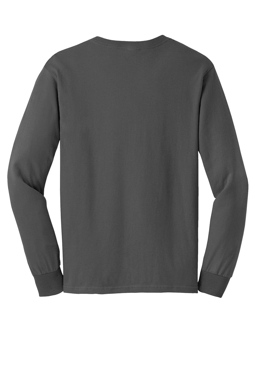 Gildan G2400/G240/2400 Mens Ultra Long Sleeve Crewneck T-Shirt Charcoal Grey Flat Back