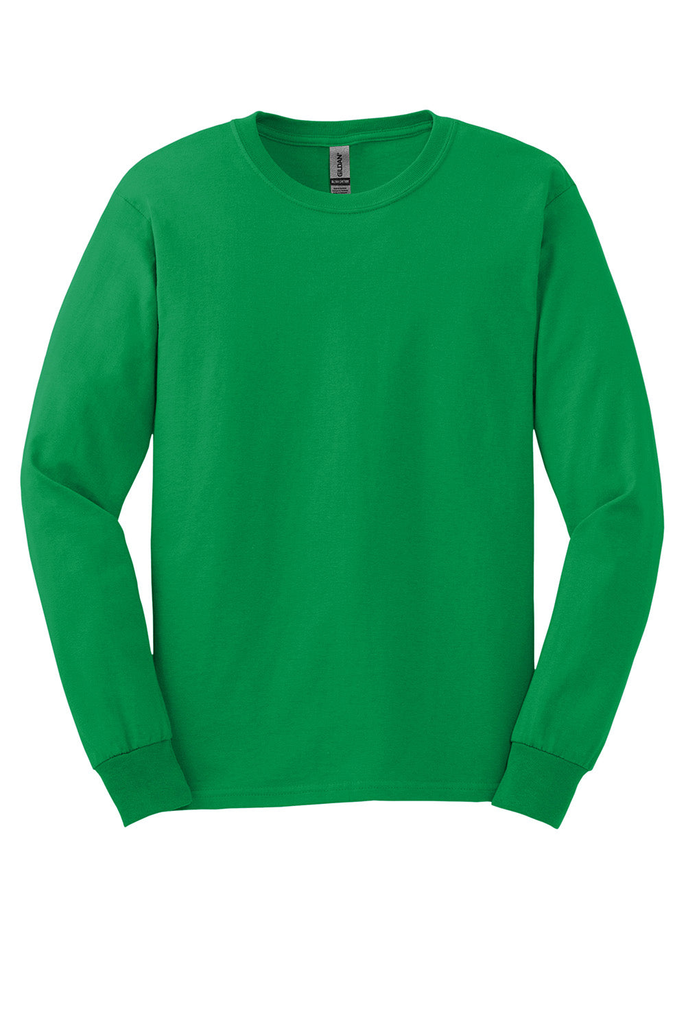 Gildan G2400/G240/2400 Mens Ultra Long Sleeve Crewneck T-Shirt Irish Green Flat Front