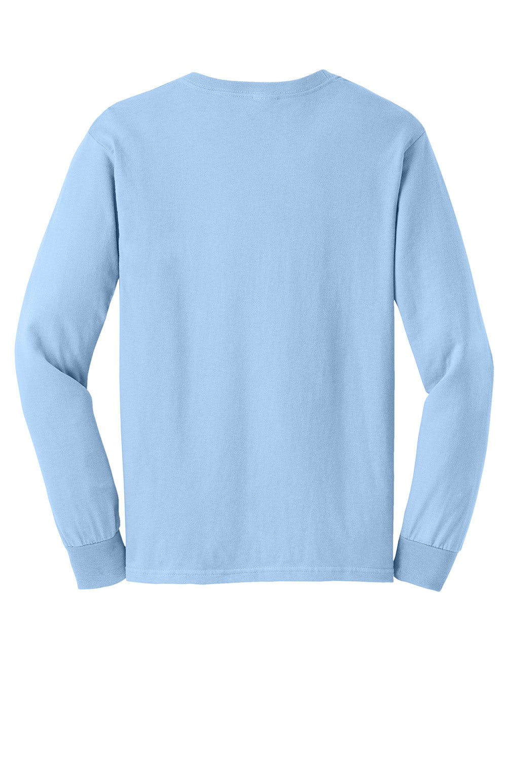 Gildan G2400/G240/2400 Mens Ultra Long Sleeve Crewneck T-Shirt Light Blue Flat Back