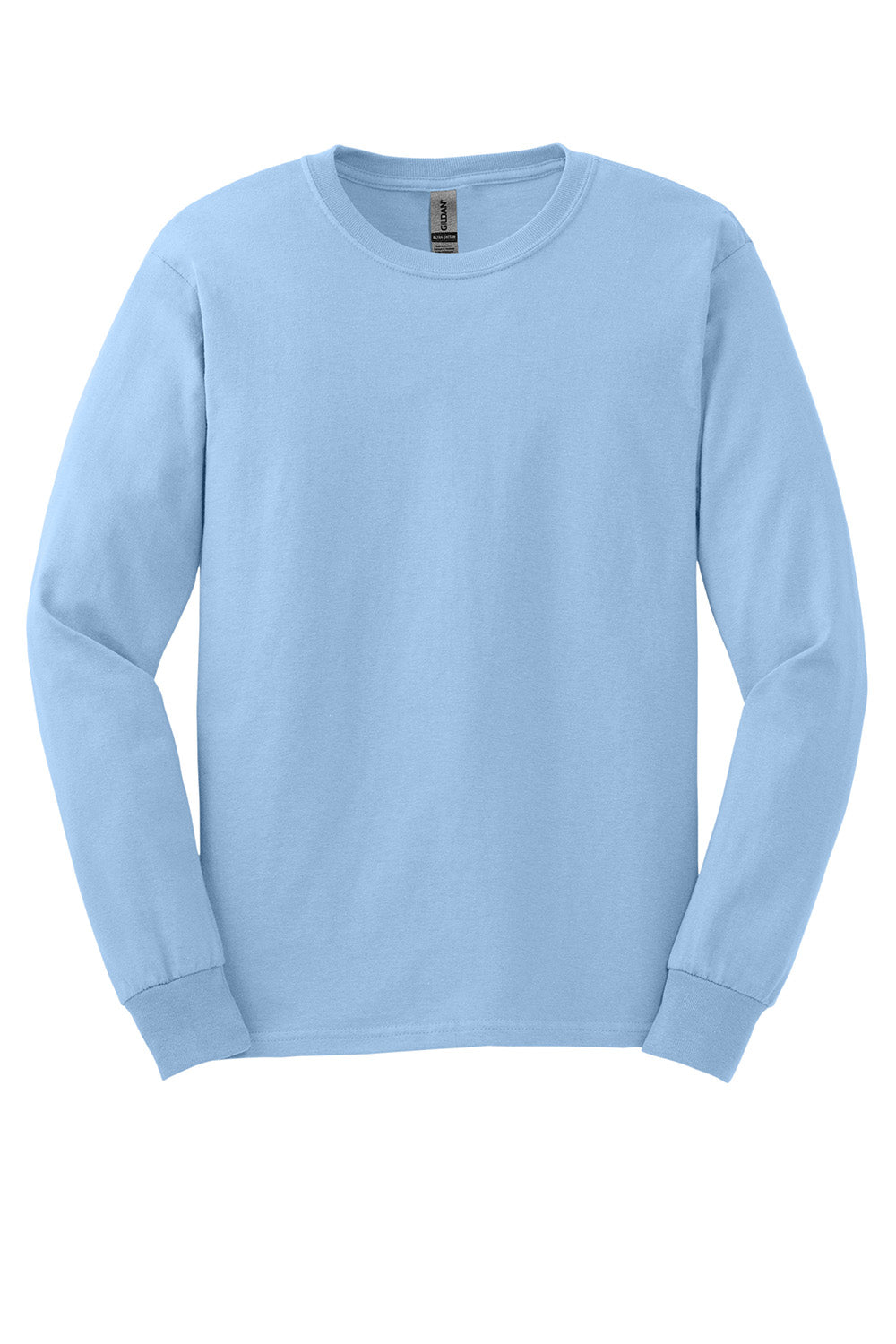 Gildan G2400/G240/2400 Mens Ultra Long Sleeve Crewneck T-Shirt Light Blue Flat Front