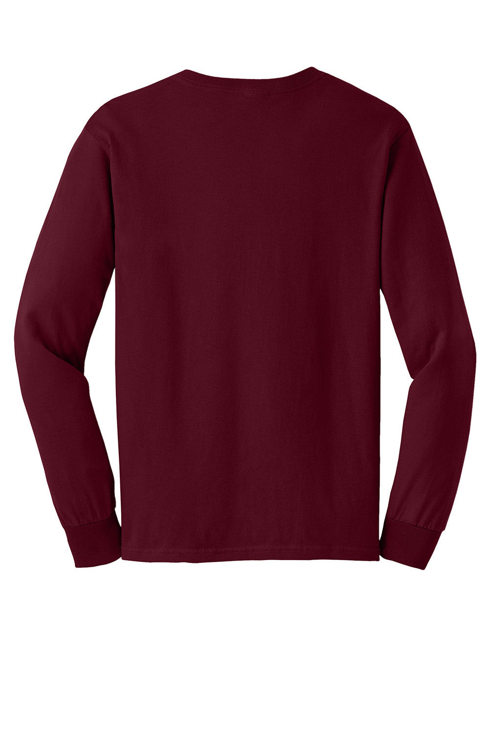 Gildan G2400/G240/2400 Mens Ultra Long Sleeve Crewneck T-Shirt Maroon Flat Back