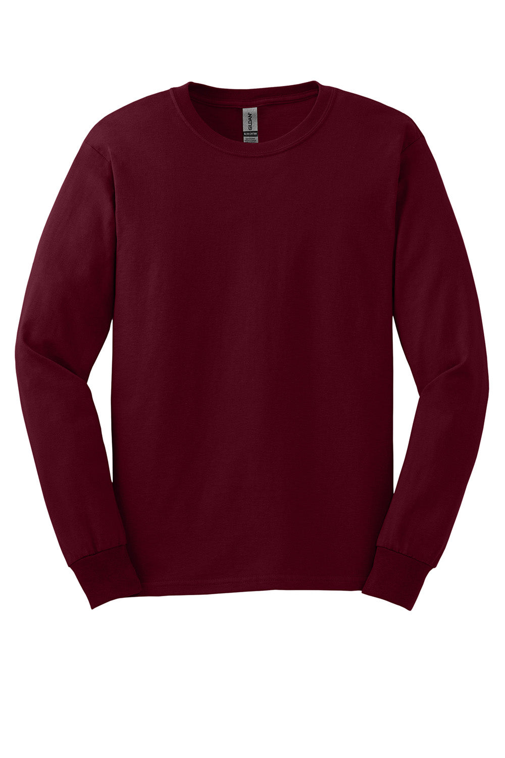 Gildan G2400/G240/2400 Mens Ultra Long Sleeve Crewneck T-Shirt Maroon Flat Front