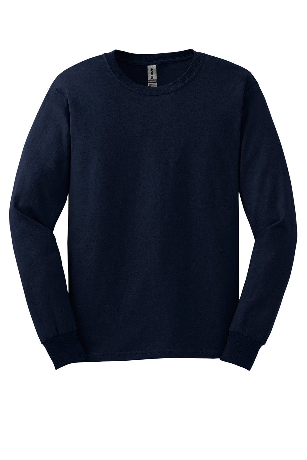 Gildan G2400/G240/2400 Mens Ultra Long Sleeve Crewneck T-Shirt Navy Blue Flat Front